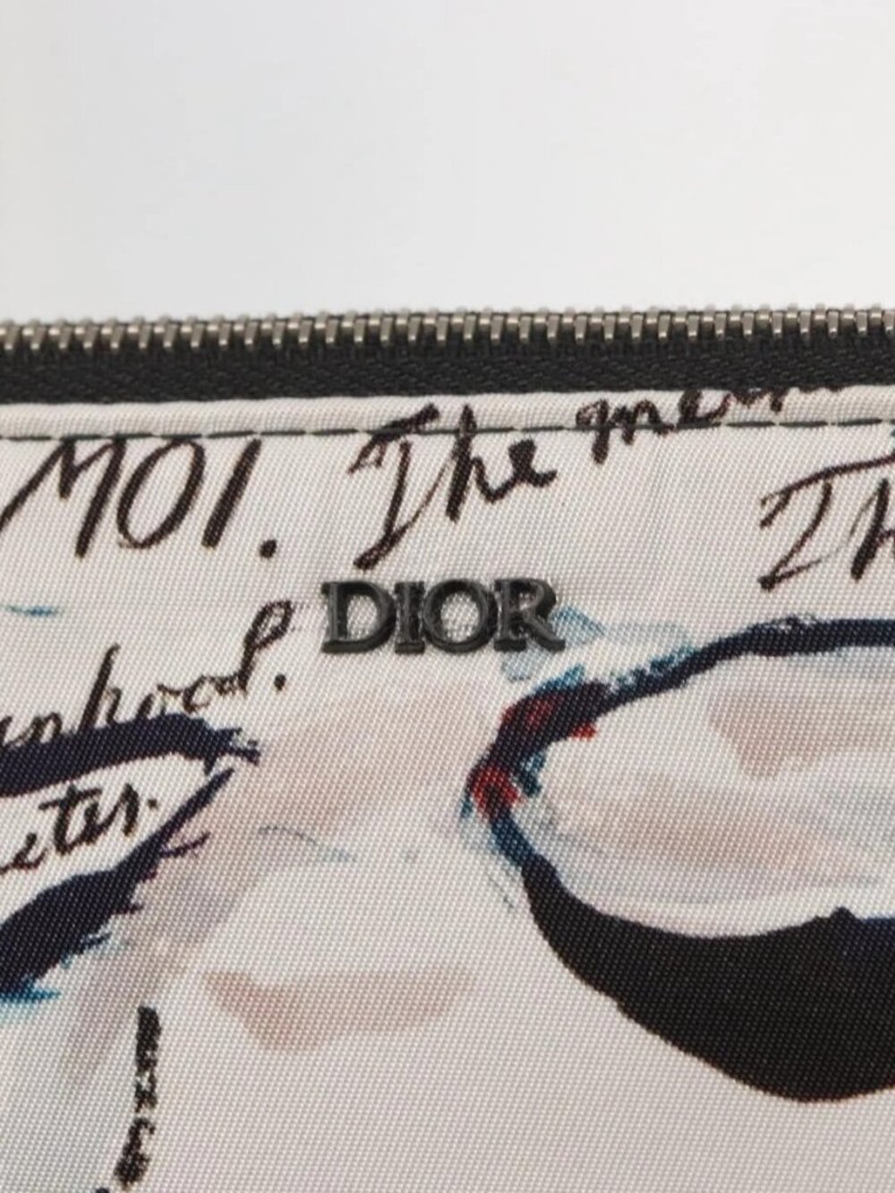 Christian Dior Clutch Bag Nylon RAYMOND PETTIBON Blue Silver Auth bs32109 - Picture 13 of 16